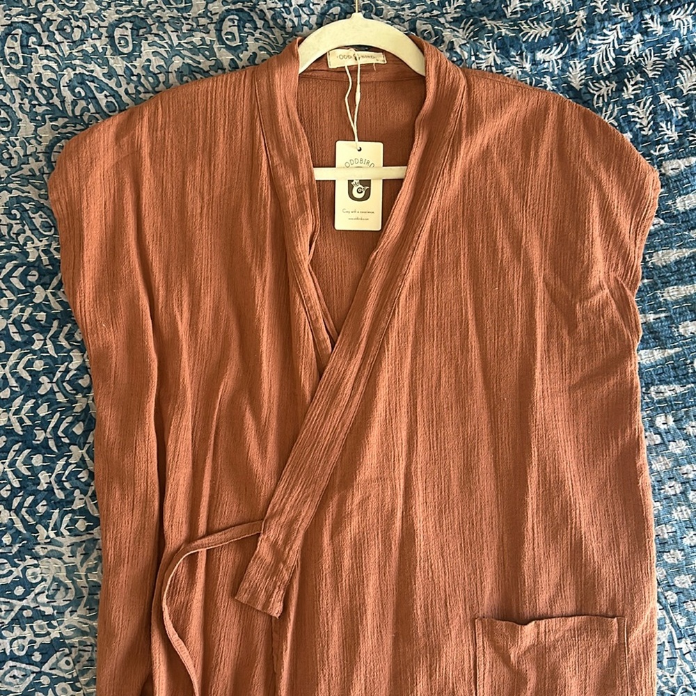Oddbird NWT Aydin house dress dusty rose size small organic Turkish cotton
